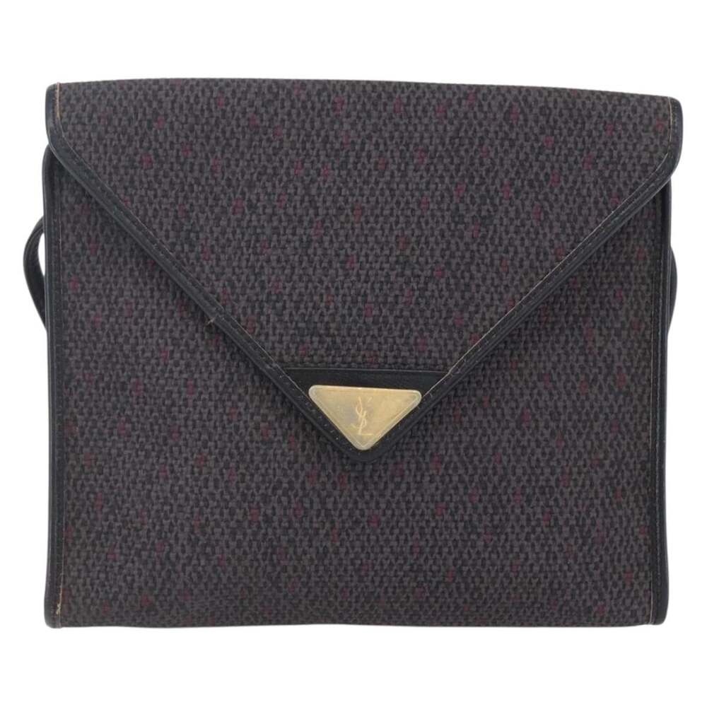 Saint Laurent Coated Canvas Shoulder Bag Black